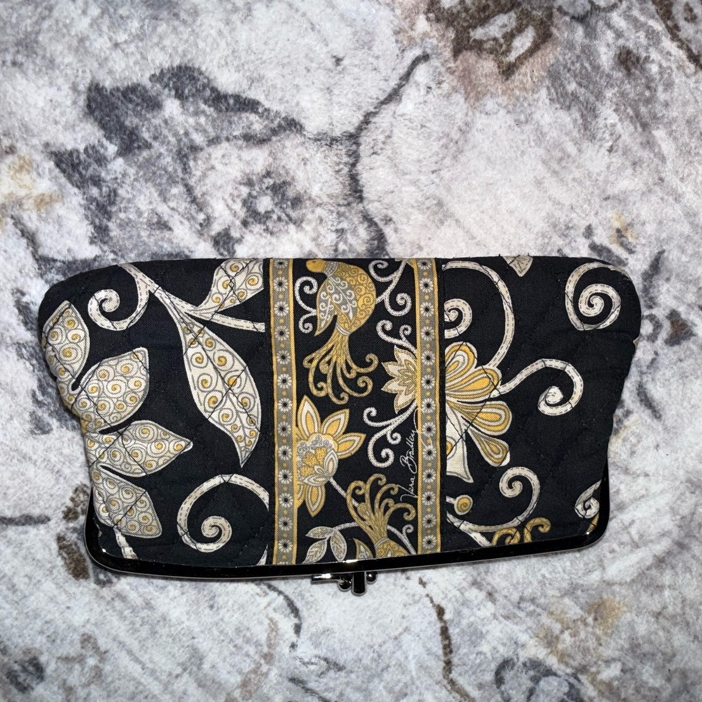 Vera Bradley Kisslock Black and Gold Clutch - Picture 2 of 4